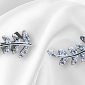 Bladsteel ontwerp zilver oorknoppen